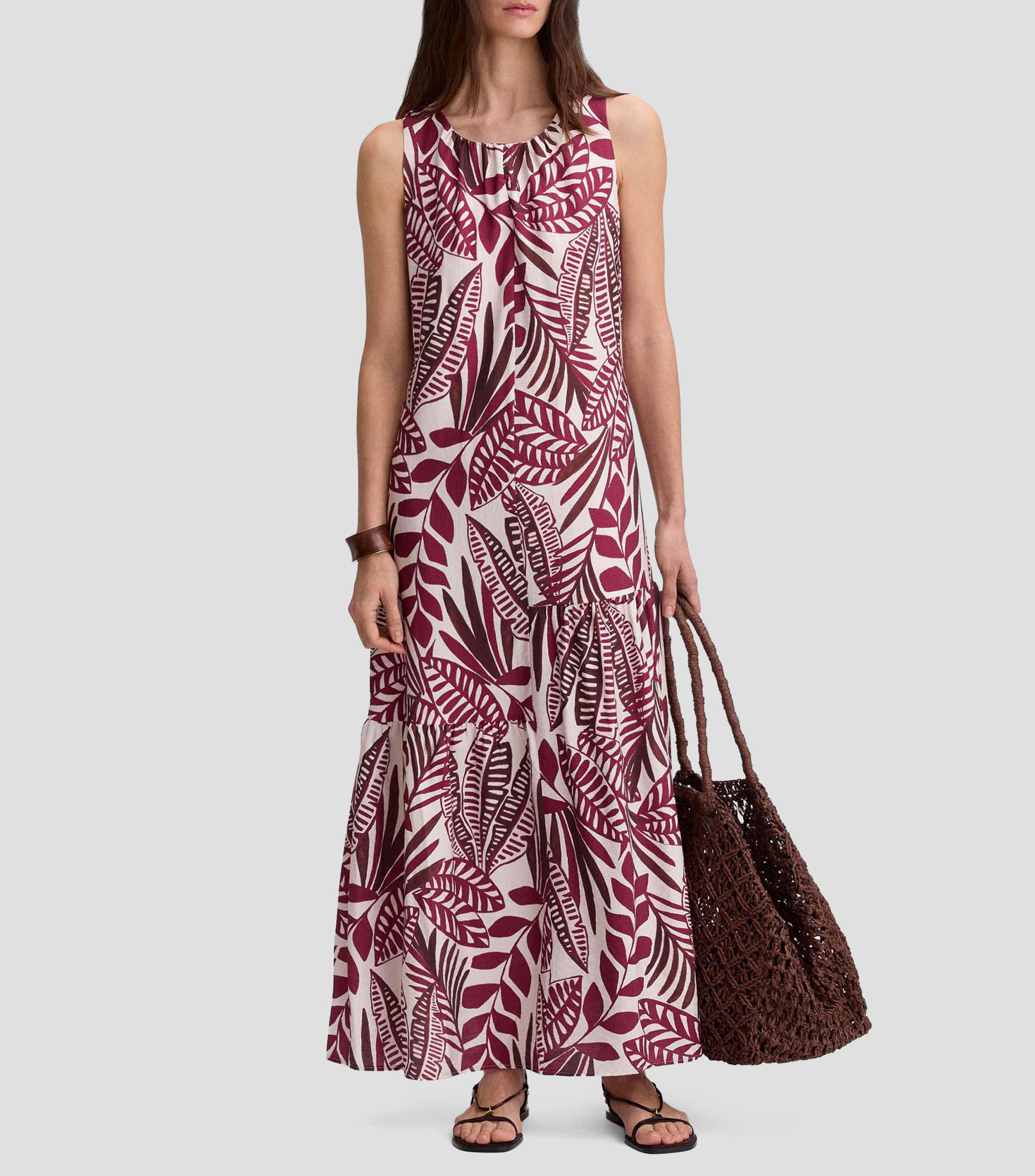 Vestido largo estampado Mujer